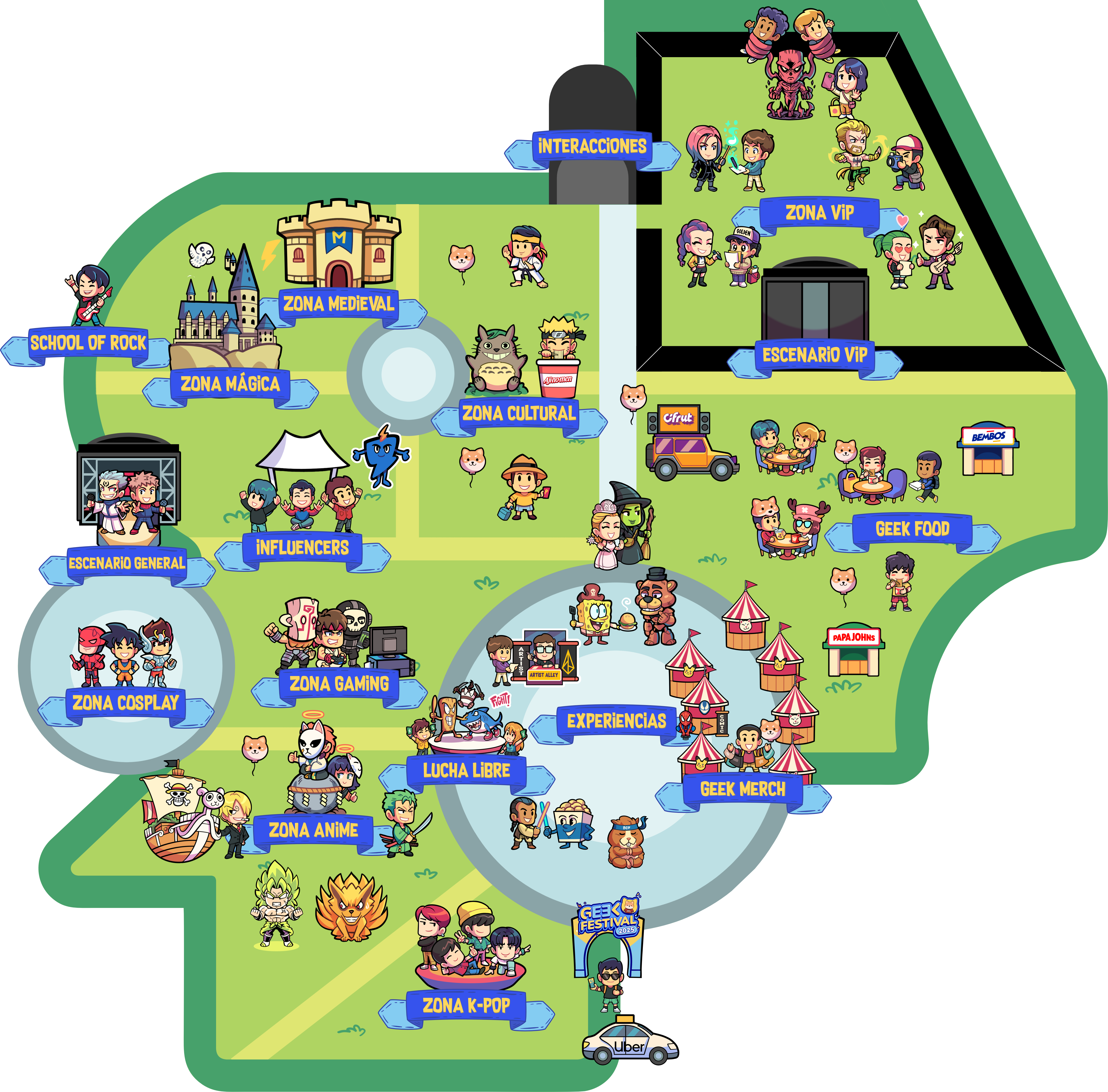 Mapa del Geek Festival - Distribución del evento